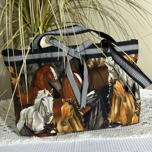 Asheville's Liberty Street Baggage Co. Equestrian Print Tote Bag